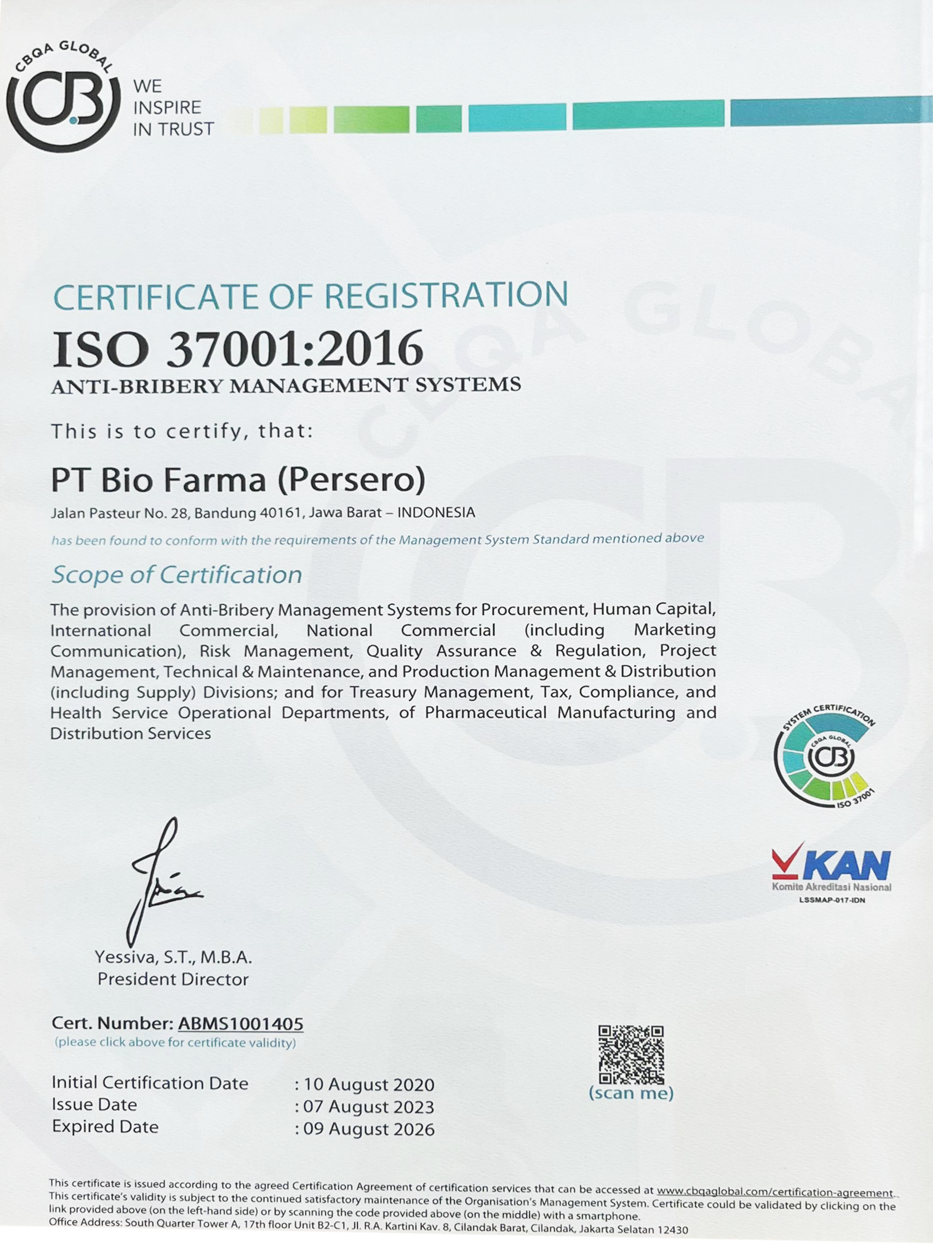 Penghargaan Re-sertifikasi ISO 